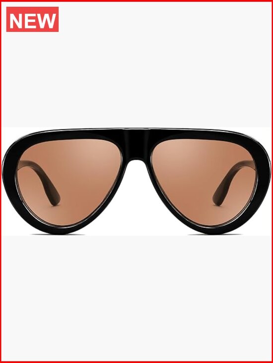 Retro Oversized Aviator Sunglasses Oval Frame 70s Vintage UV Protection